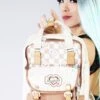 Kaleido Series Macaroon Mini Backpack In Mushroom Checked -Doughnut Doughnut Officials D124KD 000195 F Kaleido Series Macaroon Mini Rave Festival Backpack MUS m 1