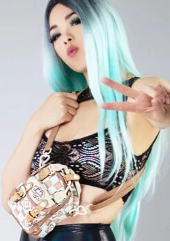 Kaleido Series Macaroon Tiny Crossbody Bag In Mushroom Checked