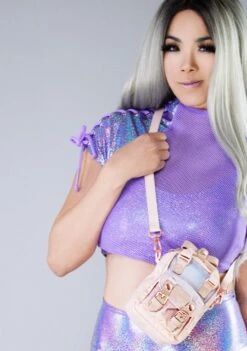 Sky X Ribbon Series Macaroon Tiny Crossbody Bag In Soft Sunrise