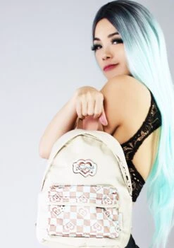 Kaleido Series Plus One Mini Backpack In Mushroom Checked