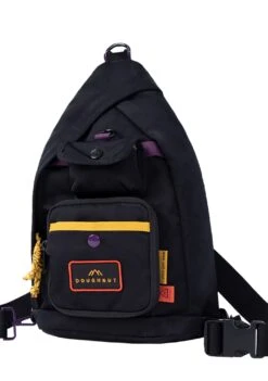 Happy Camper Series Hammock Sling & Backpack In Black -Doughnut Doughnut Officials D396HA 0003 F Happy Camper Hammock Sling Rave Festival Backpack BLK s 1