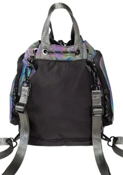 Limelight Series Pyramid Tiny Convertible Mini Backpack In Dark Rainbow -Doughnut DoughnutOfficialLimelightSeriesReflectivePyramidTinyFestivalBackpackREF b
